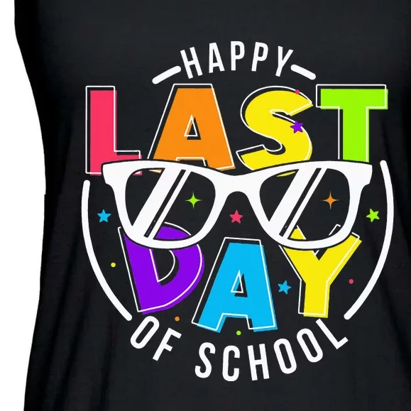 Happy Last Day Of School Teacher Student Ladies Essential Flowy Tank