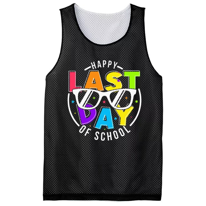 Happy Last Day Of School Teacher Student Mesh Reversible Basketball Jersey Tank