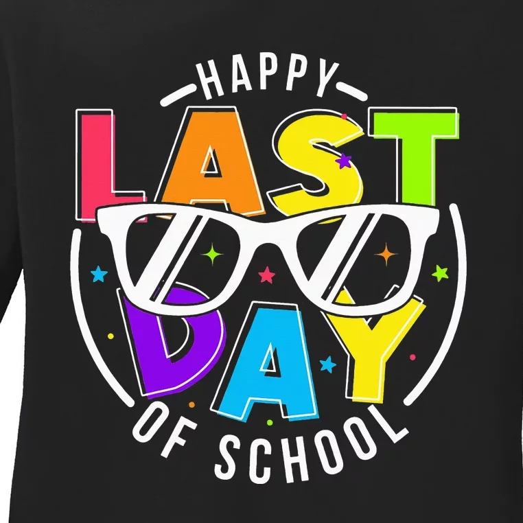 Happy Last Day Of School Teacher Student Ladies Long Sleeve Shirt