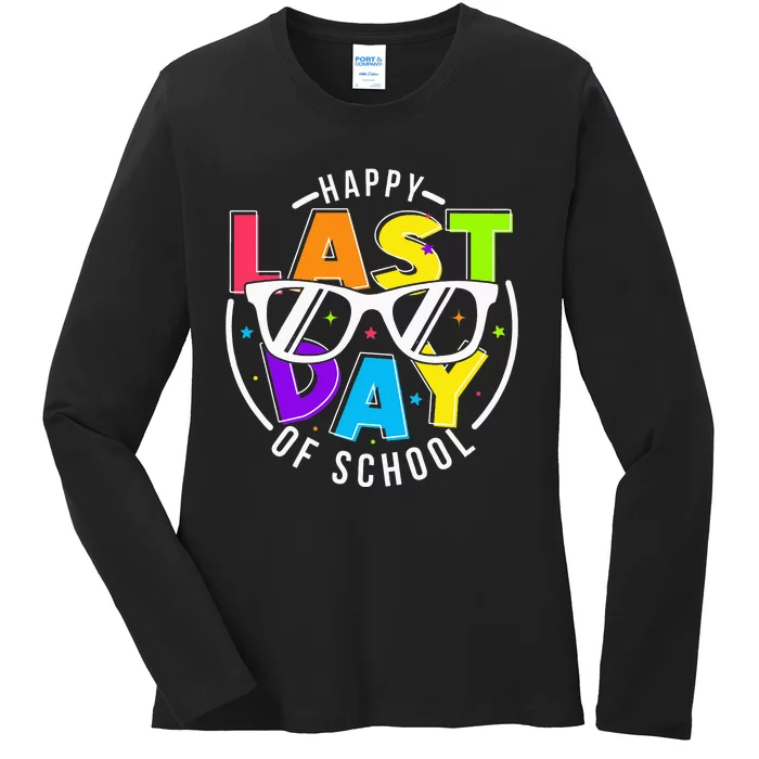 Happy Last Day Of School Teacher Student Ladies Long Sleeve Shirt