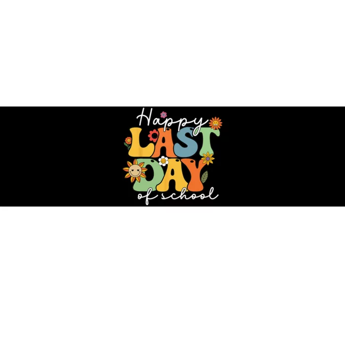 Happy Last Day Of School Graduation Groovy Teacher Student Bumper Sticker