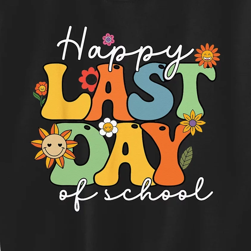 Happy Last Day Of School Graduation Groovy Teacher Student Kids Sweatshirt