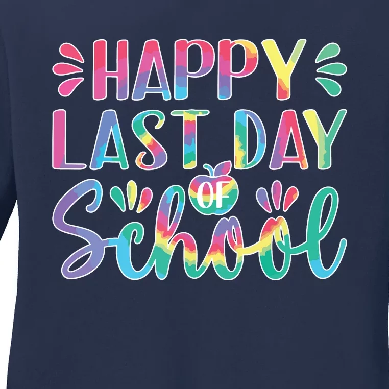 Happy Last Day Of School Shirts Teacher KidStudent Graduation Ladies Long Sleeve Shirt