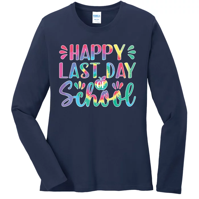 Happy Last Day Of School Shirts Teacher KidStudent Graduation Ladies Long Sleeve Shirt