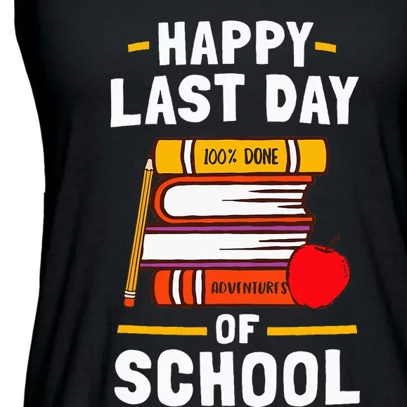 Happy Last Day Of School Teachers Students Ladies Essential Flowy Tank