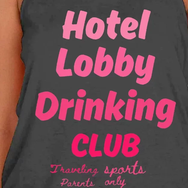 Hotel Lobby Drinking Club Traveling Tournament Women's Knotted Racerback Tank