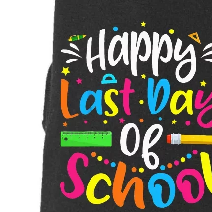 Happy Last Day of School Teacher Student Graduation Doggie 3-End Fleece Hoodie