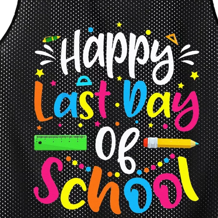 Happy Last Day of School Teacher Student Graduation Mesh Reversible Basketball Jersey Tank