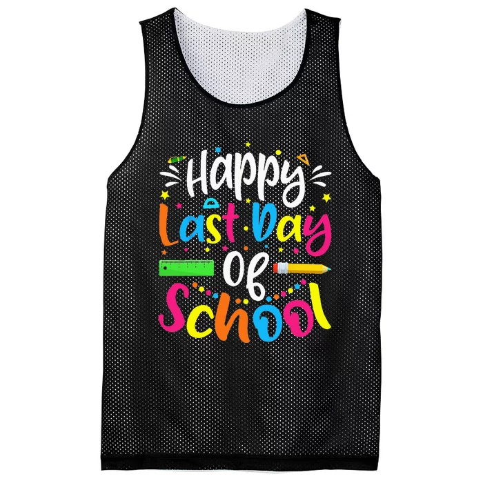 Happy Last Day of School Teacher Student Graduation Mesh Reversible Basketball Jersey Tank