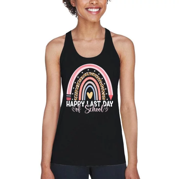 Happy Last Day Of School Hello Summer Teacher Student Women's Racerback Tank