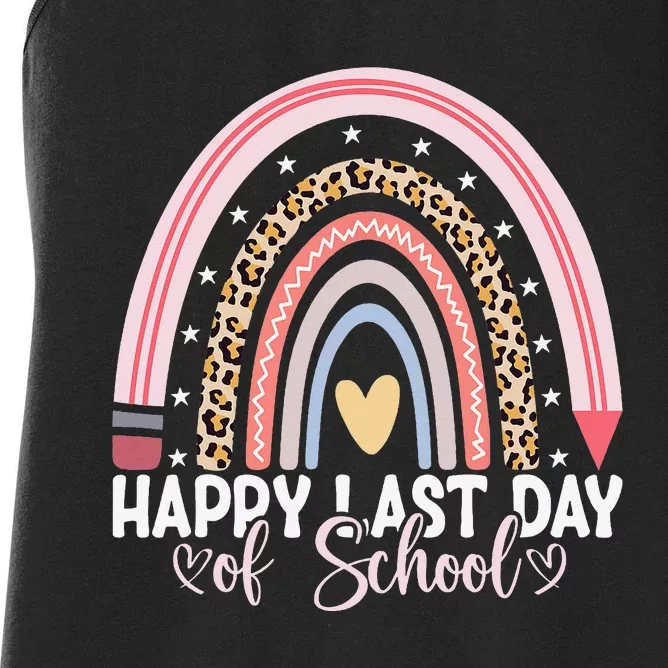 Happy Last Day Of School Hello Summer Teacher Student Women's Racerback Tank