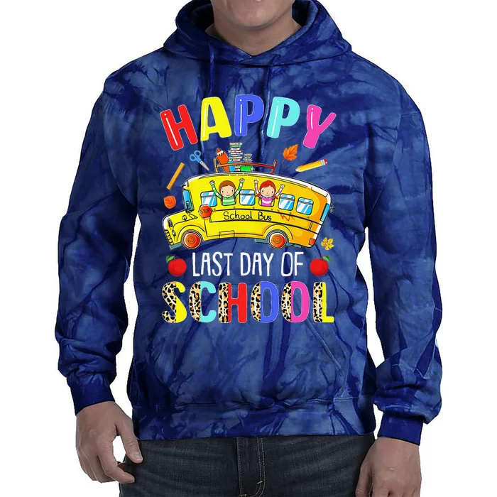 Happy Last Day Of School Bus Driver Off Duty Student Teacher Tie Dye Hoodie