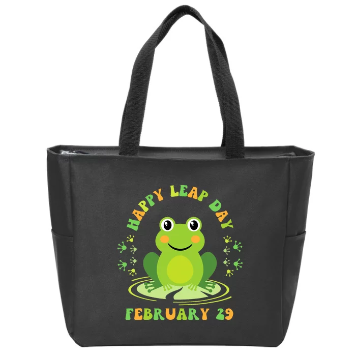 Happy Leap Day February 29 Leapling Leap Year Zip Tote Bag