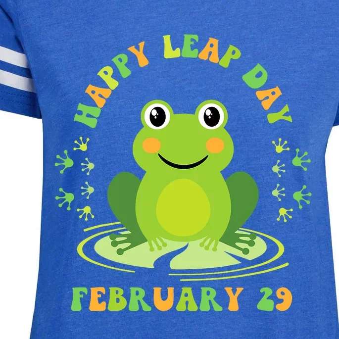 Happy Leap Day February 29 Leapling Leap Year Enza Ladies Jersey Football T-Shirt