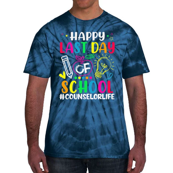 Happy Last Day Of School Counselor Life Teacher Lover Summer Tie-Dye T-Shirt