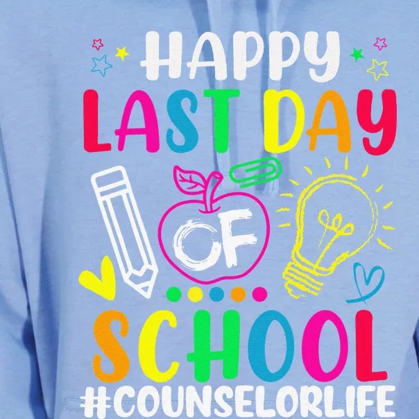 Happy Last Day Of School Counselor Life Teacher Lover Summer Unisex Surf Hoodie