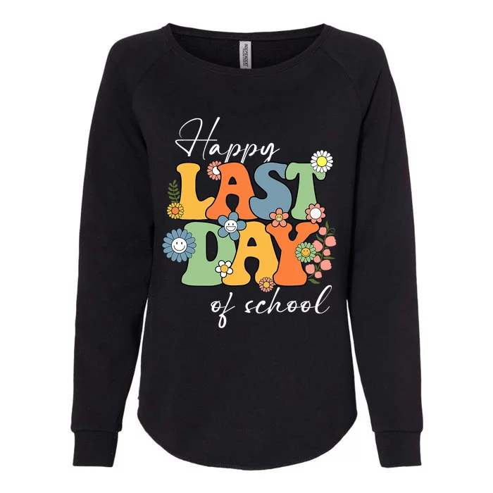 Happy Last Day Of School Graduation Groovy Teacher Student Womens California Wash Sweatshirt