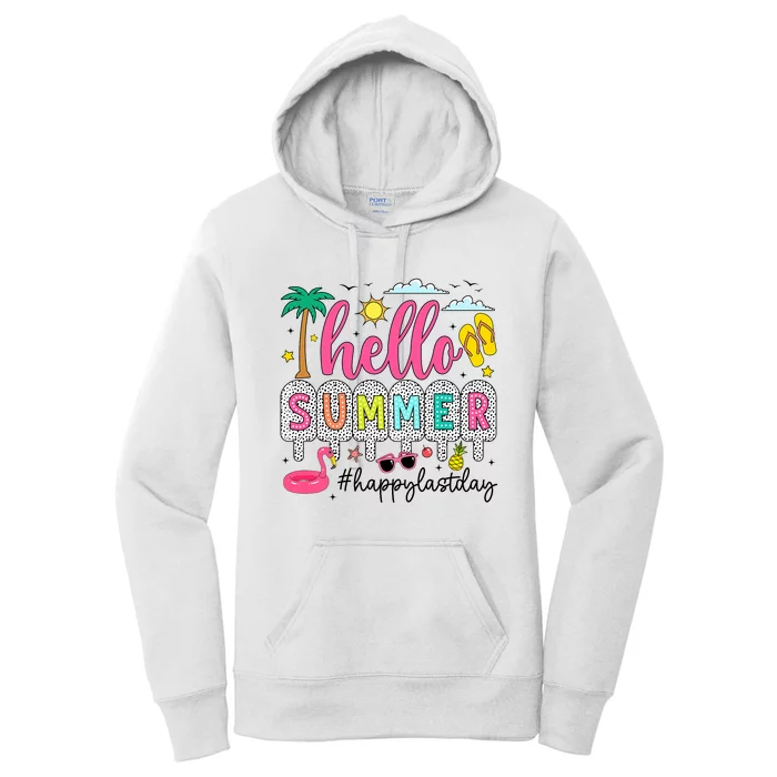 Happy Last Day Of School Teacher Student Hello Summer Women's Pullover Hoodie