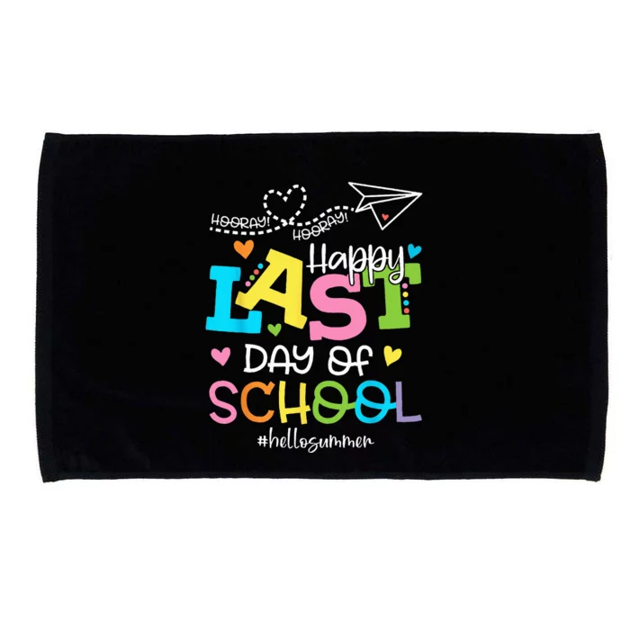 Happy Last Day Of School Hello Summer Students And Teachers Microfiber Hand Towel