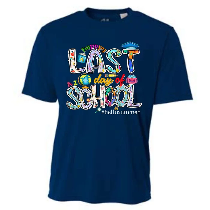 Happy Last Day Of School 2024 Hello Summer Cooling Performance Crew T-Shirt