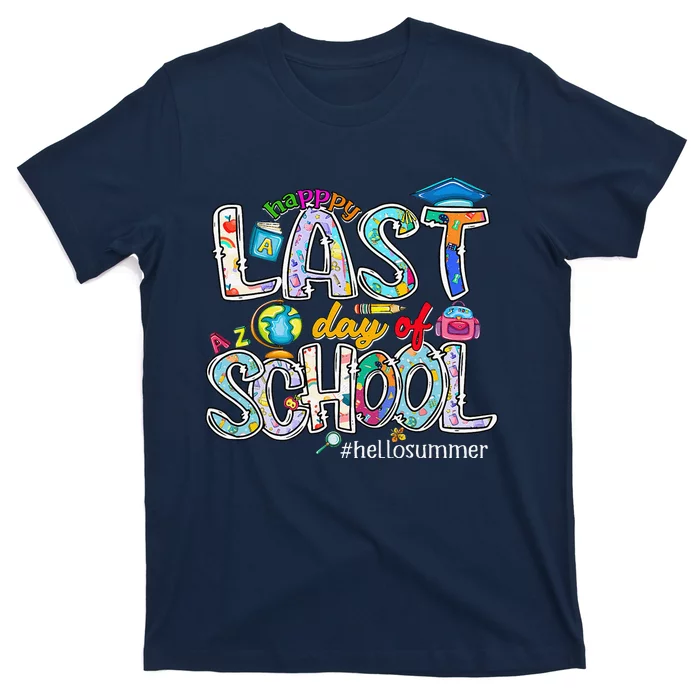 Happy Last Day Of School 2024 Hello Summer T-Shirt