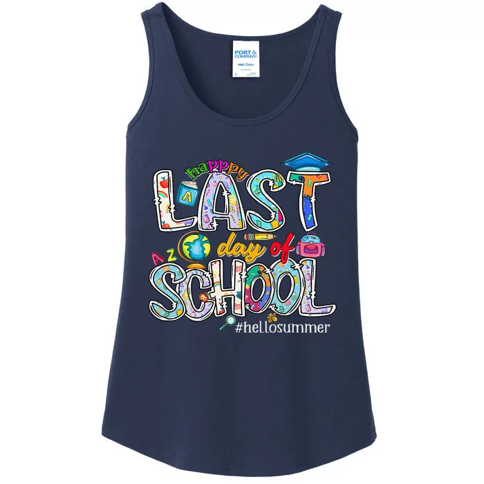 Happy Last Day Of School 2024 Hello Summer Ladies Essential Tank