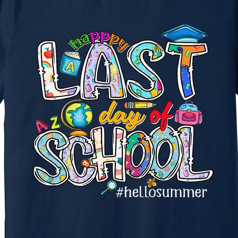 Happy Last Day Of School 2024 Hello Summer Premium T-Shirt