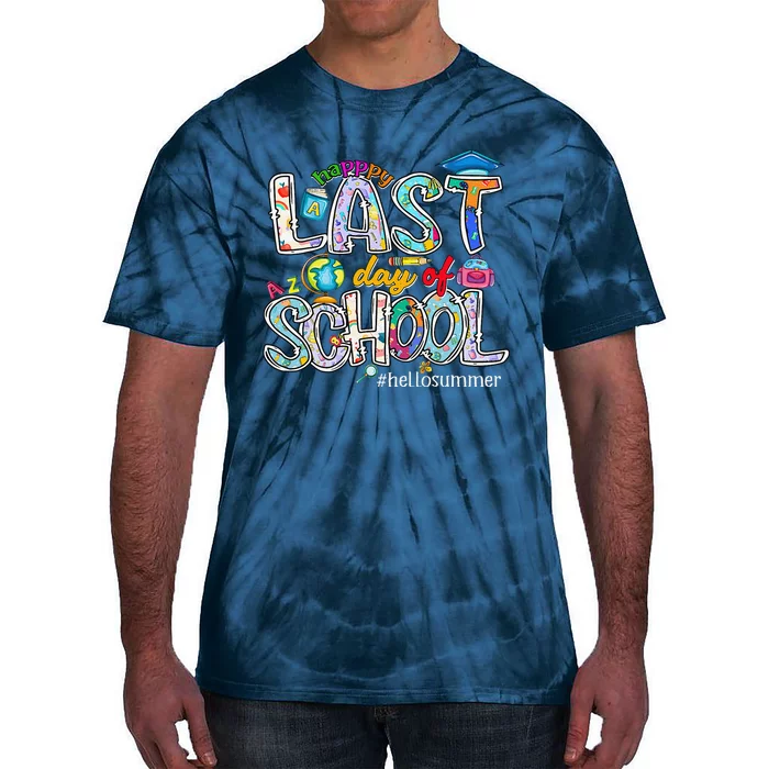 Happy Last Day Of School 2024 Hello Summer Tie-Dye T-Shirt