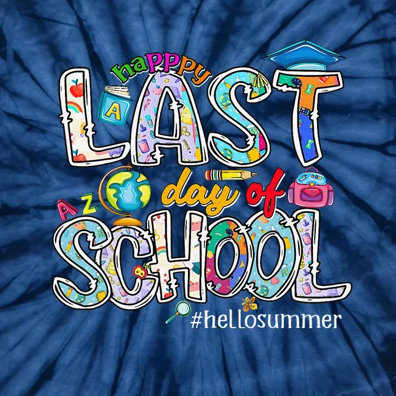 Happy Last Day Of School 2024 Hello Summer Tie-Dye T-Shirt