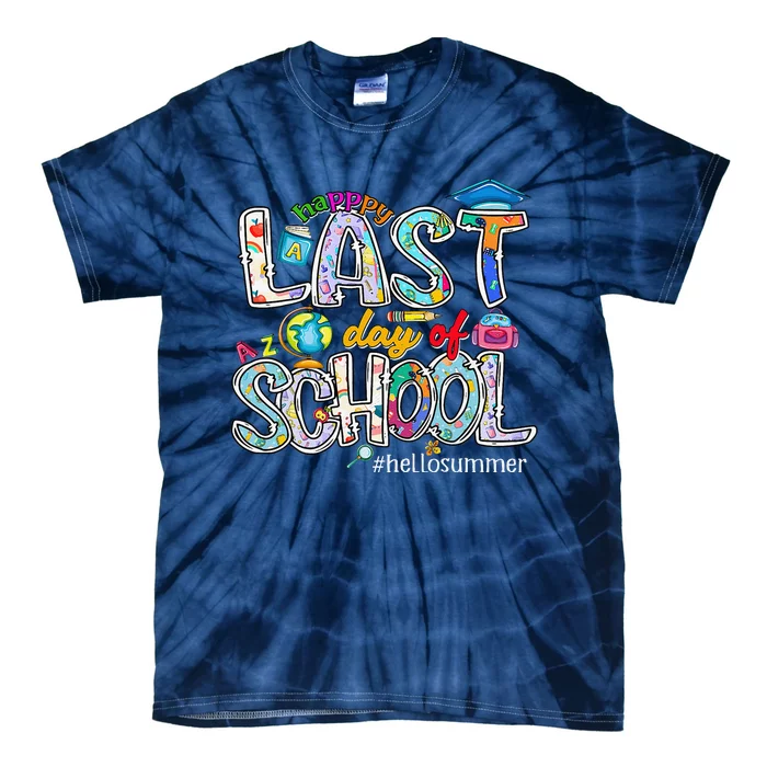 Happy Last Day Of School 2024 Hello Summer Tie-Dye T-Shirt