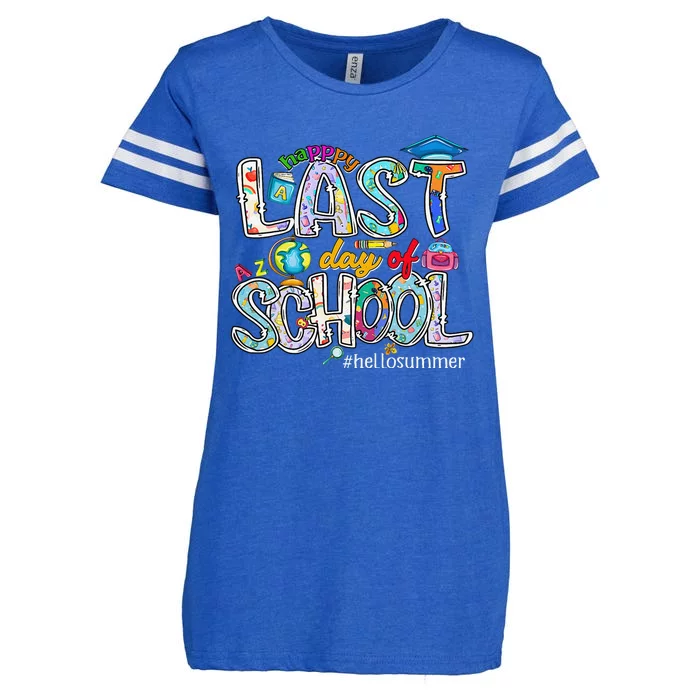 Happy Last Day Of School 2024 Hello Summer Enza Ladies Jersey Football T-Shirt