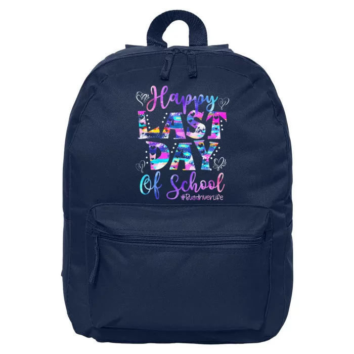 Happy Last Day Of School Bus Driver Life Summer Funny 16 in Basic Backpack