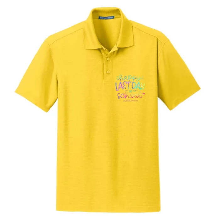 Happy Last Day Of School Hello Summer Students And Teachers Dry Zone Grid Performance Polo