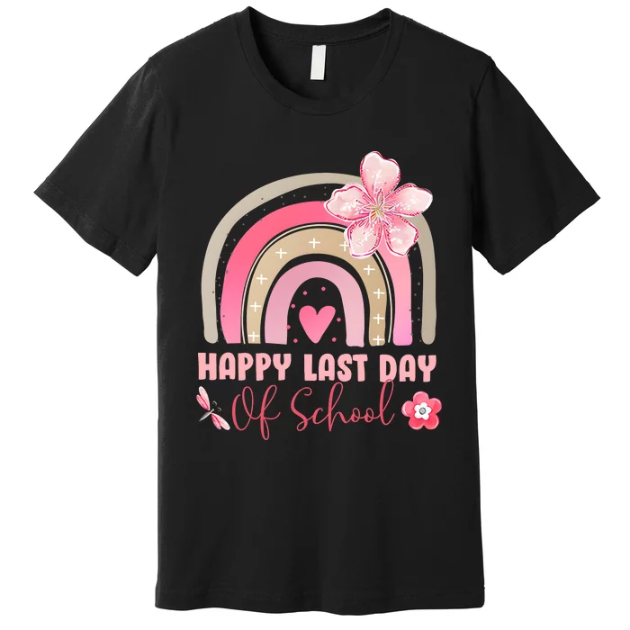 Happy Last Day Of School Rainbow Vintage Premium T-Shirt