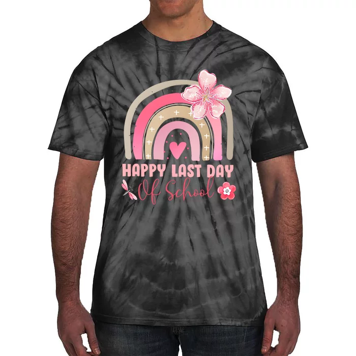 Happy Last Day Of School Rainbow Vintage Tie-Dye T-Shirt