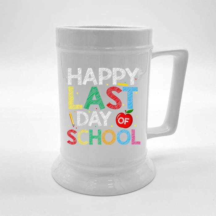 Happy Last Day Of School Funny End Of Year Teacher Student Front & Back Beer Stein