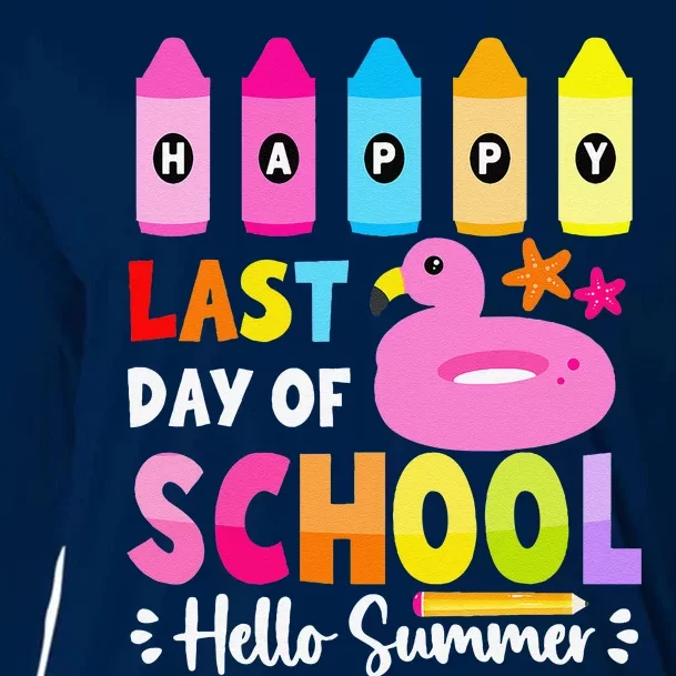 Happy Last Day Of School Student Hello Summer 2024 Cooling Performance Long Sleeve Crew