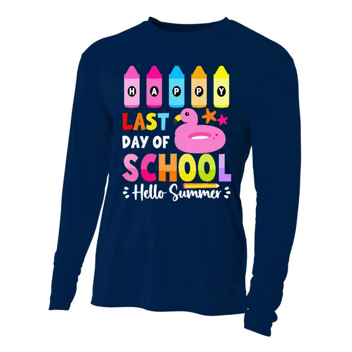 Happy Last Day Of School Student Hello Summer 2024 Cooling Performance Long Sleeve Crew