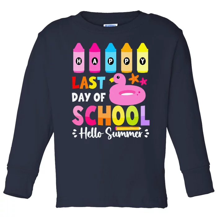 Happy Last Day Of School Student Hello Summer 2024 Toddler Long Sleeve Shirt