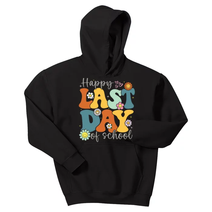 Happy Last Day Of School Graduation Groovy Teacher Student Kids Hoodie