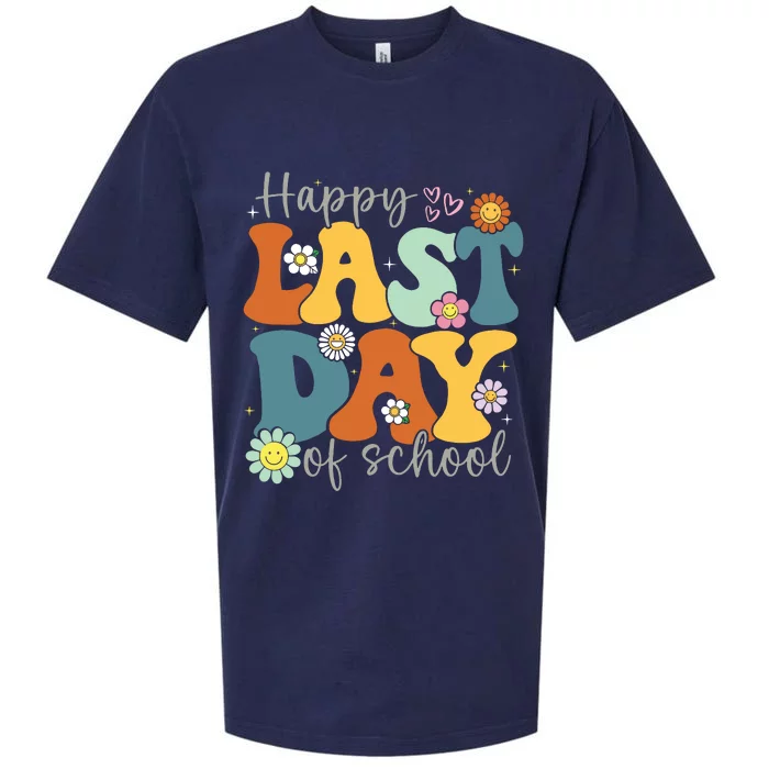 Happy Last Day Of School Graduation Groovy Teacher Student Sueded Cloud Jersey T-Shirt