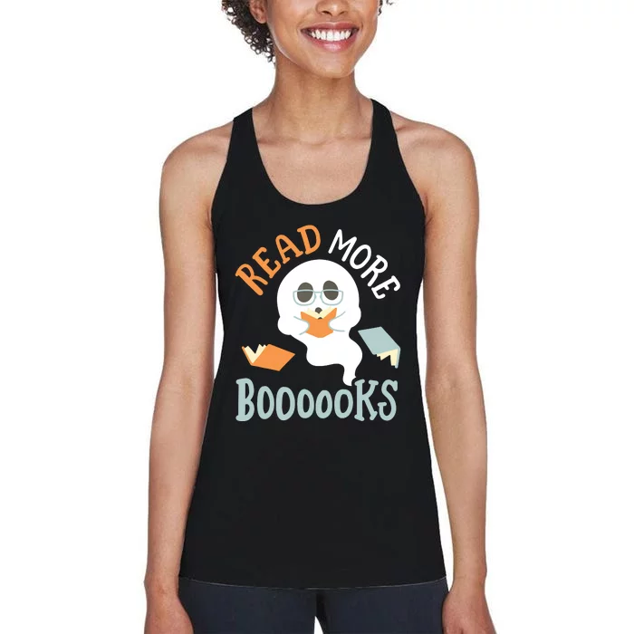 Halloween Librarian English Teacher Reading Reader Books Women's Racerback Tank