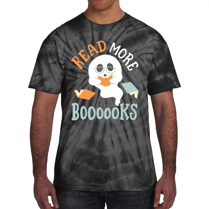 Halloween Librarian English Teacher Reading Reader Books Tie-Dye T-Shirt