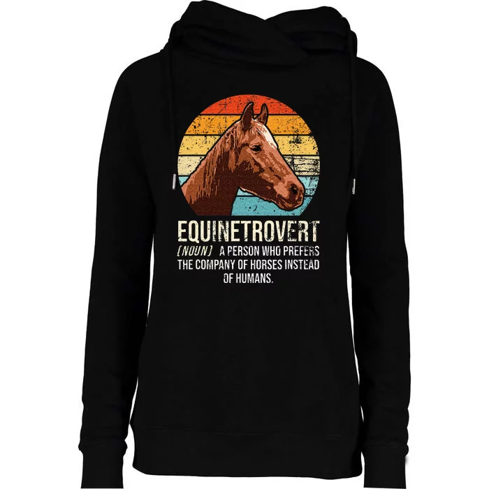 Horse Lover Equestrian Horse Rider Horse Trainer Horse Womens Funnel Neck Pullover Hood