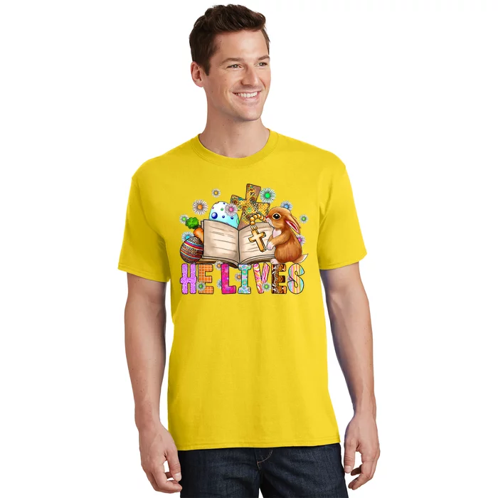 He Lives Easter Cross Jesus Religious Easter Day Christians T-Shirt