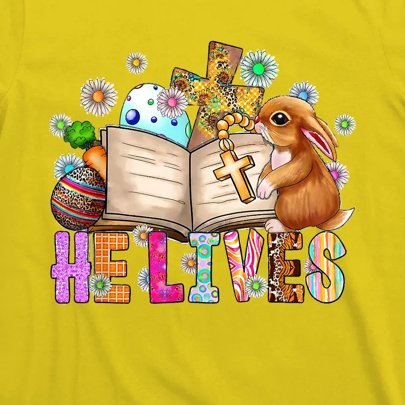 He Lives Easter Cross Jesus Religious Easter Day Christians T-Shirt