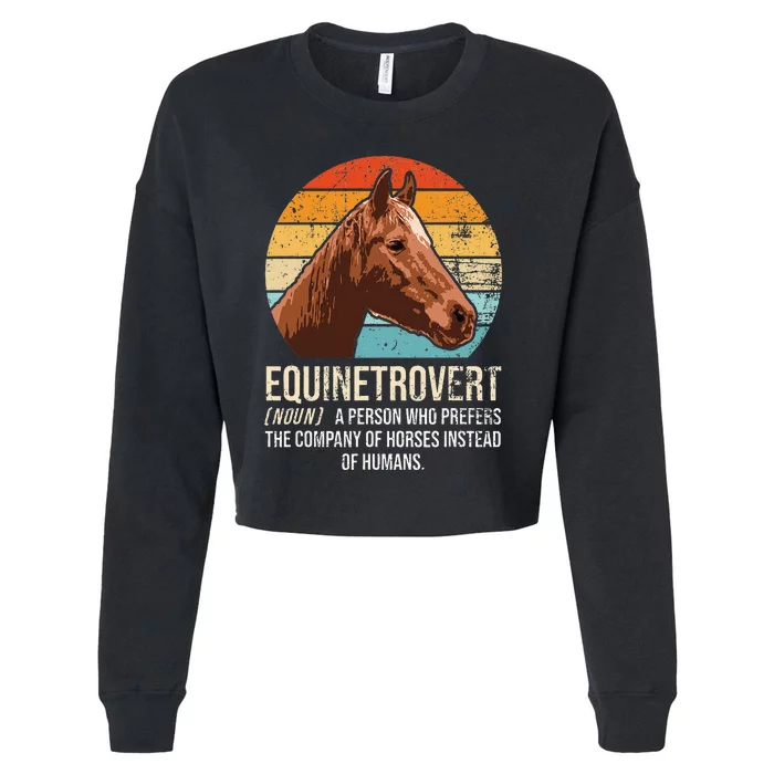 Horse Lover Equestrian Horse Rider Horse Trainer Horse Cropped Pullover Crew