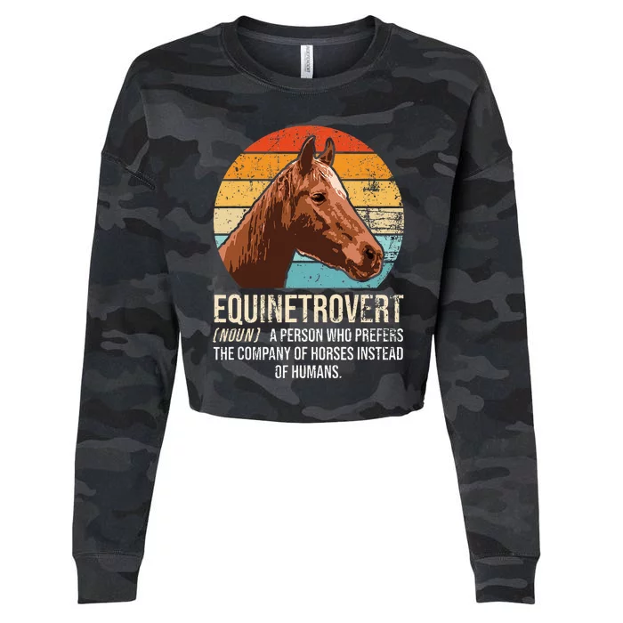 Horse Lover Equestrian Horse Rider Horse Trainer Horse Cropped Pullover Crew