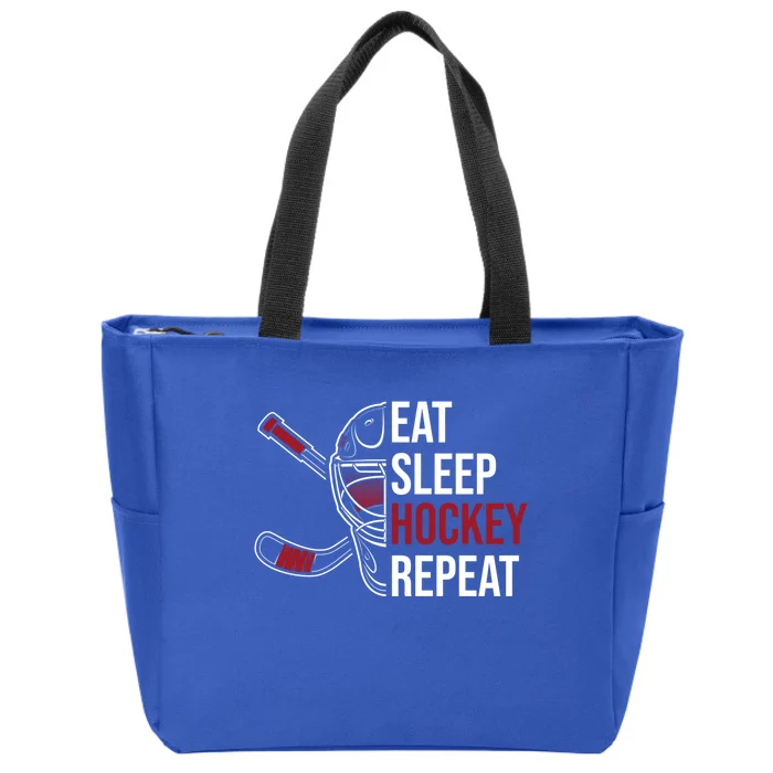 Hockey Lovers Eat Sleep Hockey Repeat Hockey Players Cool Gift Zip Tote Bag