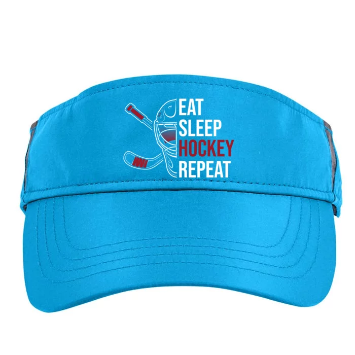 Hockey Lovers Eat Sleep Hockey Repeat Hockey Players Cool Gift Adult Drive Performance Visor